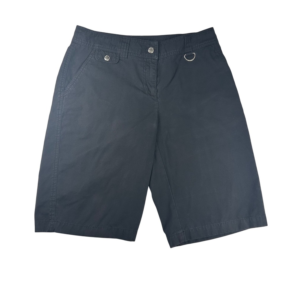 Jones New York Sport Black Ripstop Bermuda Shorts‎ Womens 6 Utility D-Ring